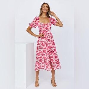Seven Wonders Stevie Midi Dress in Pink Floral